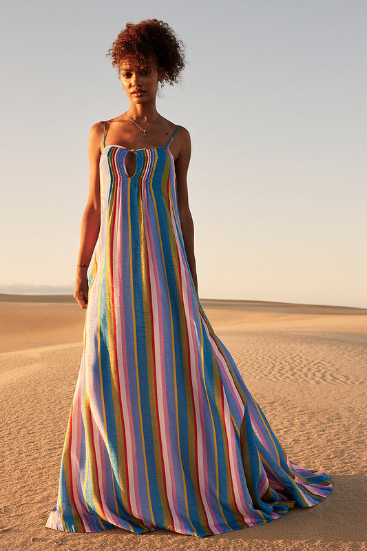 Rainbow Stripe Slip Dress Seasons Emporium