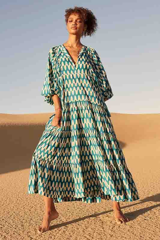 blue boho midi dress Boho Midi Dress