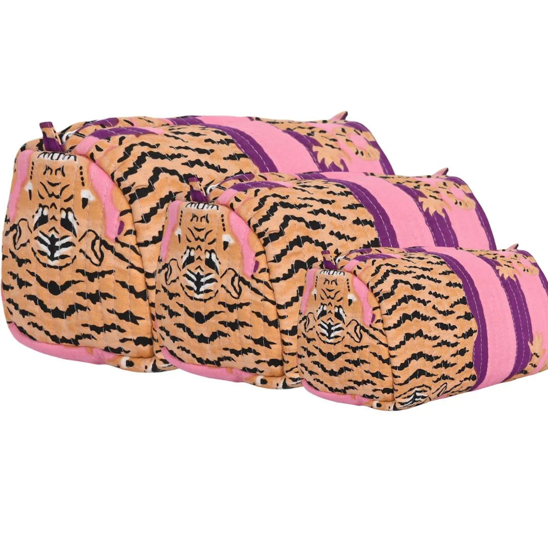 Tibetan Tiger Cotton 3 Piece Travel Set - Pink/Purple