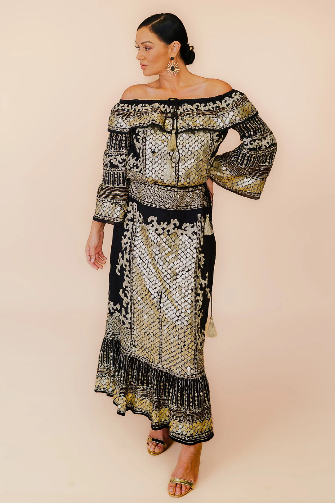 Anannasa Kali Embelished Skirt Black