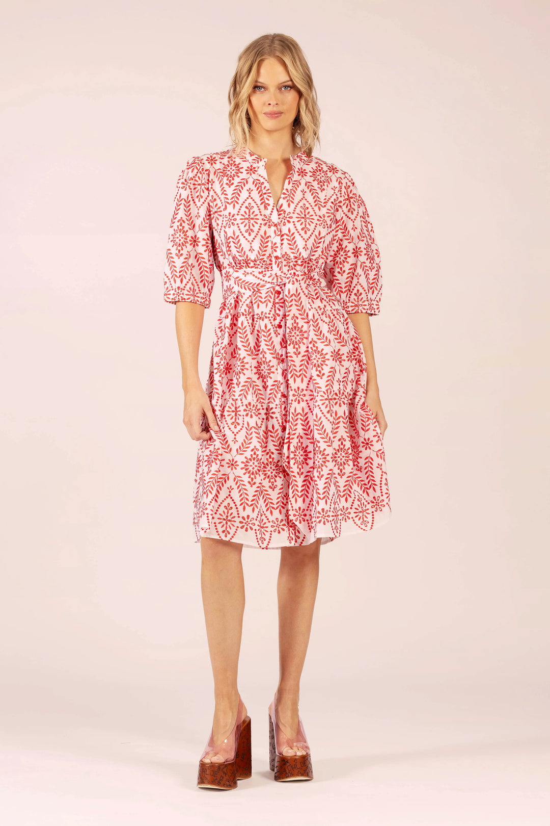 Marilyn Lace Dress - Red