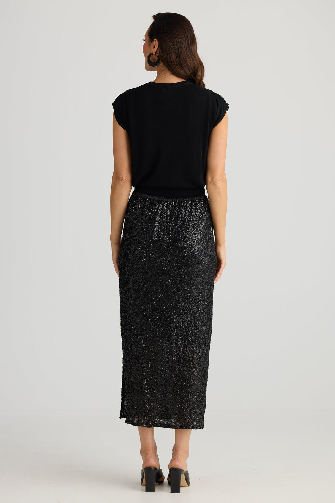 Brave & True Razzle Skirt Black Sequin