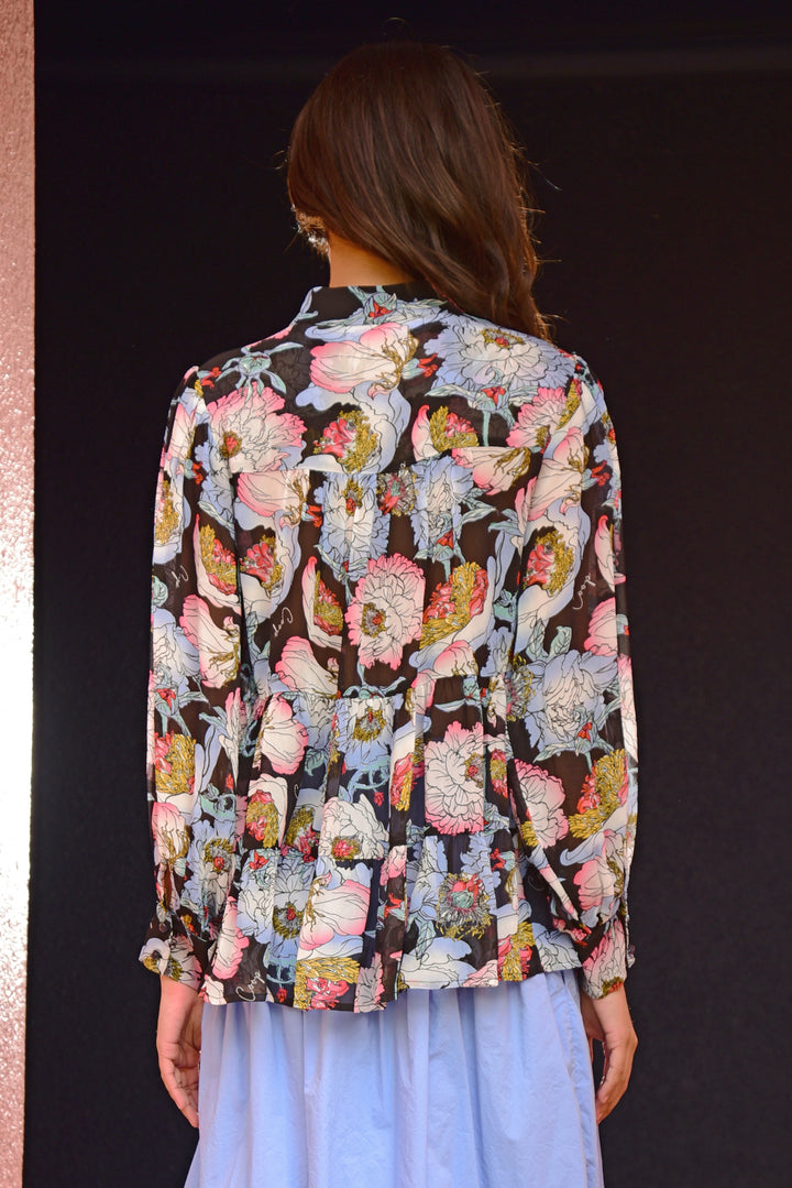 Make A V Line Top - Sweet Peony
