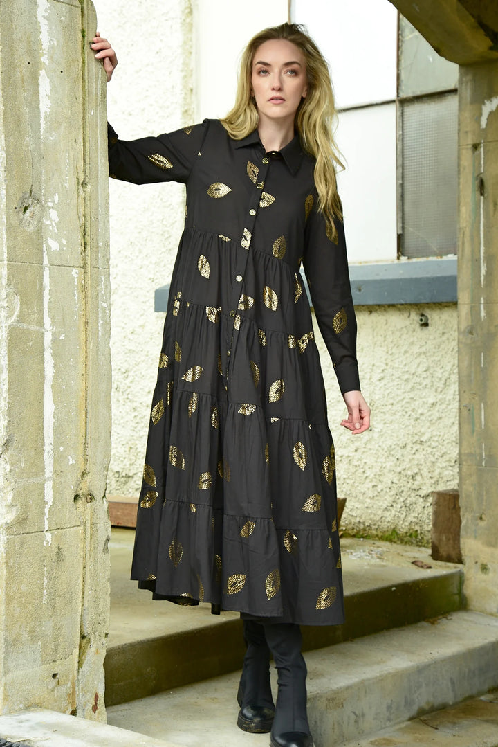 Sun & The Swoon Dress - Black/Gold