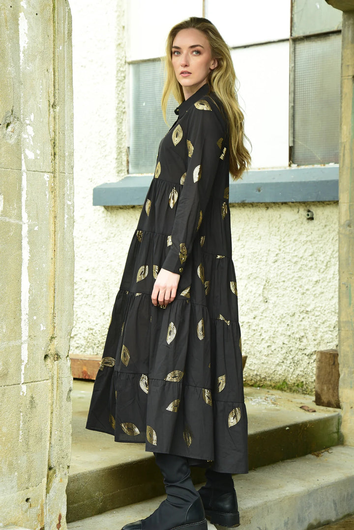 Sun & The Swoon Dress - Black/Gold