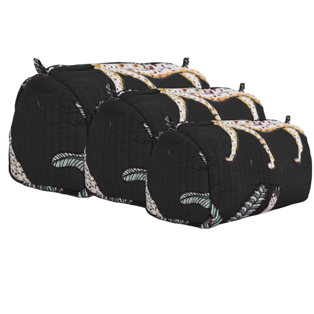 Jungle Cotton 3 Piece Travel Set - Black