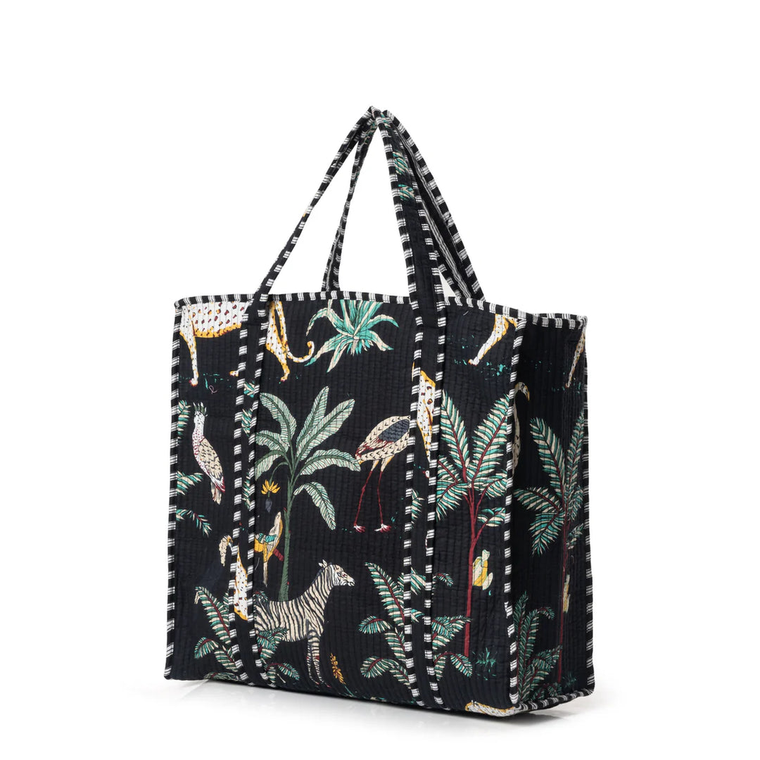 Jungle Cotton Tote - Black