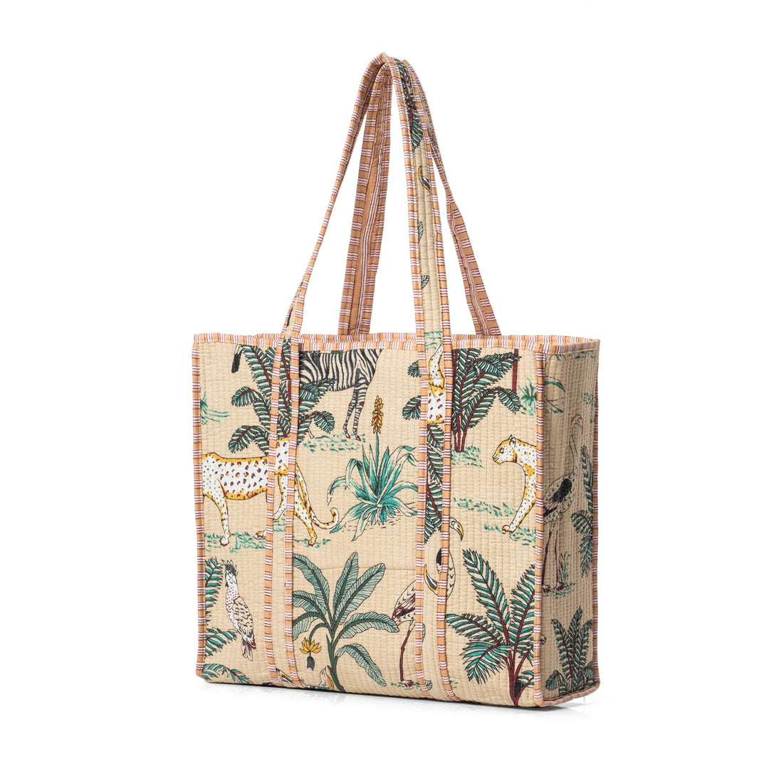Jungle Cotton Tote - Cream