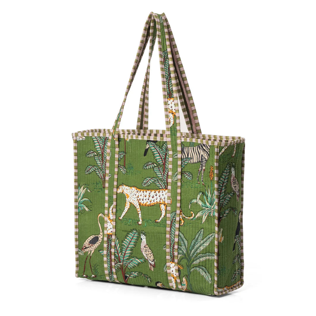 Jungle Cotton Tote - Khaki