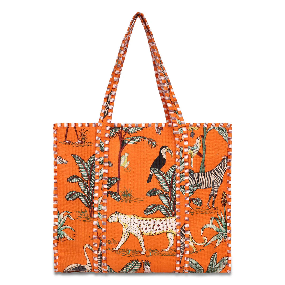 Jungle Cotton Tote - Orange