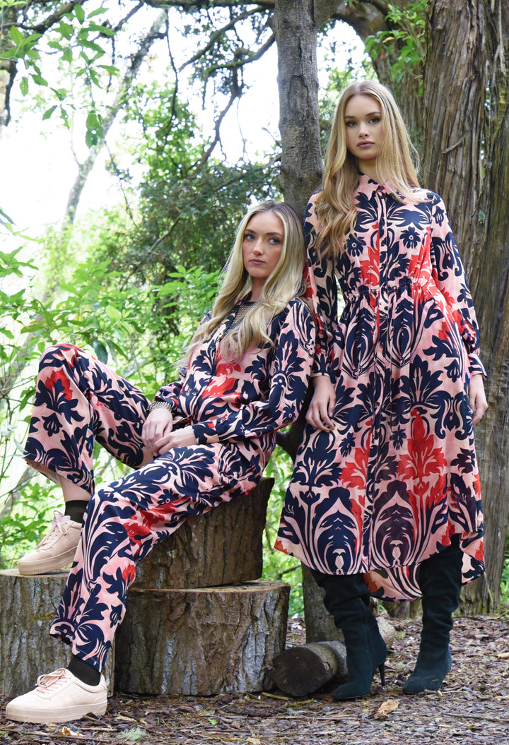 Draw Me Near Dress - Pink & Navy