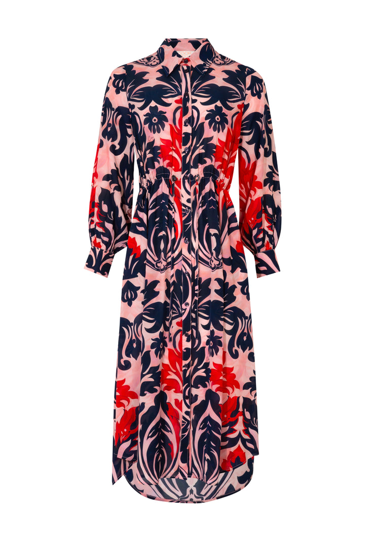 Draw Me Near Dress - Pink & Navy