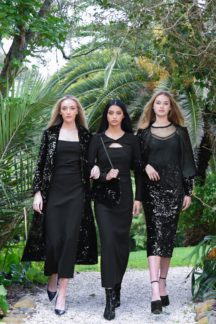 Shimmy Shimmer Skirt - Black