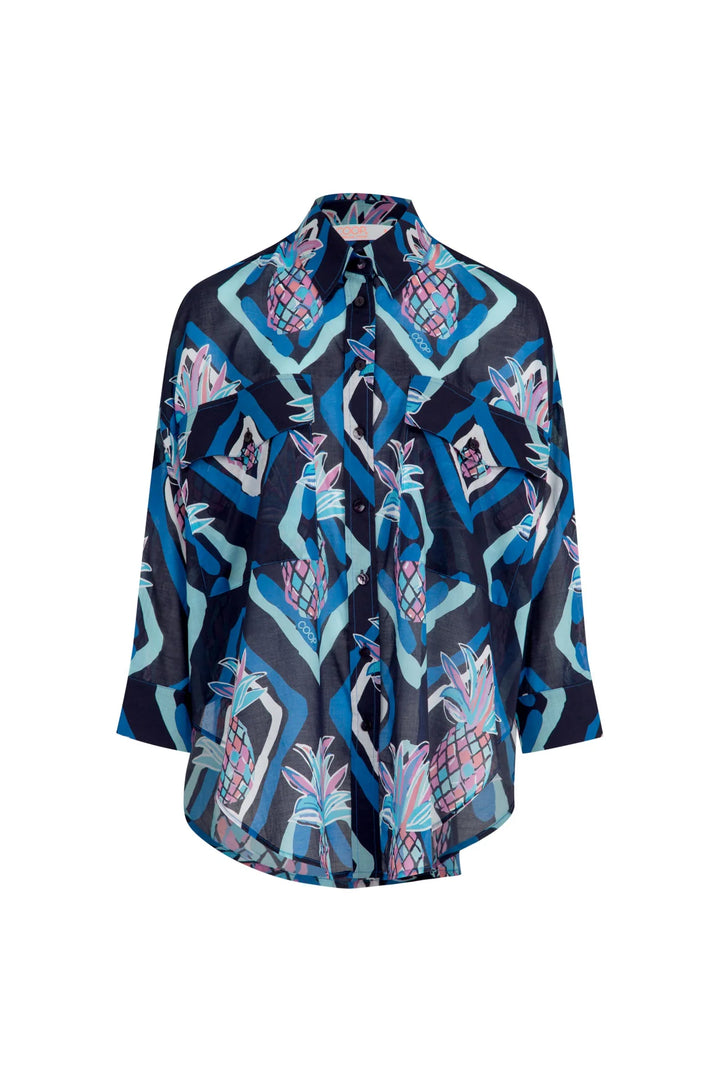 Take it Easy Shirt - Blue Aloha