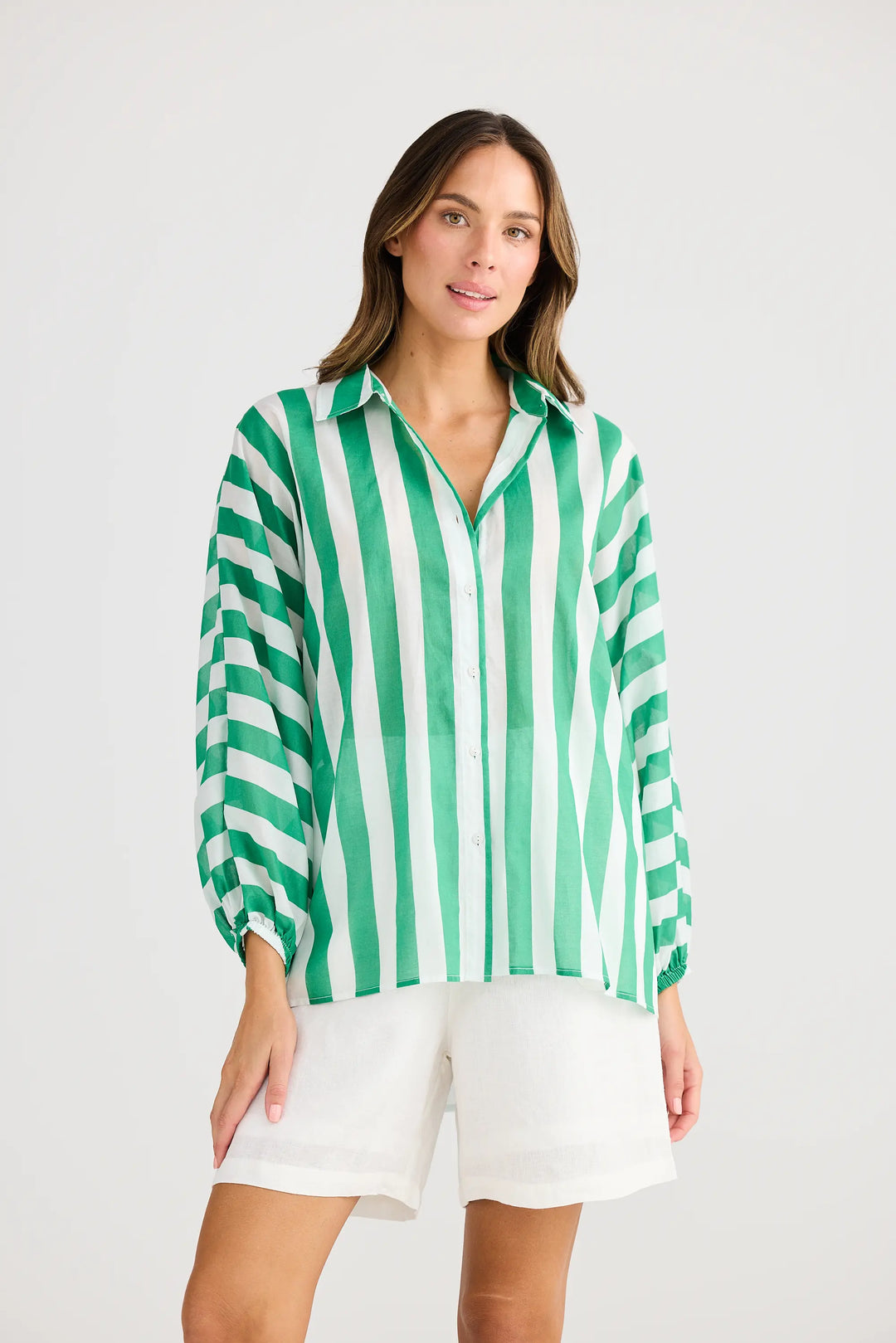 Cliffside Shirt - Green Stripe
