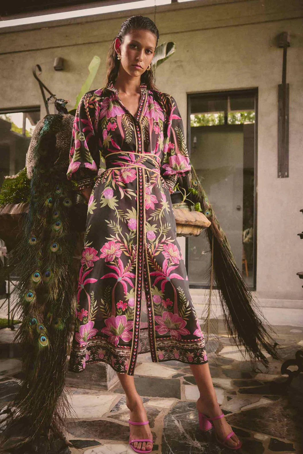 Carmen Silk Cotton Maxi Dress
