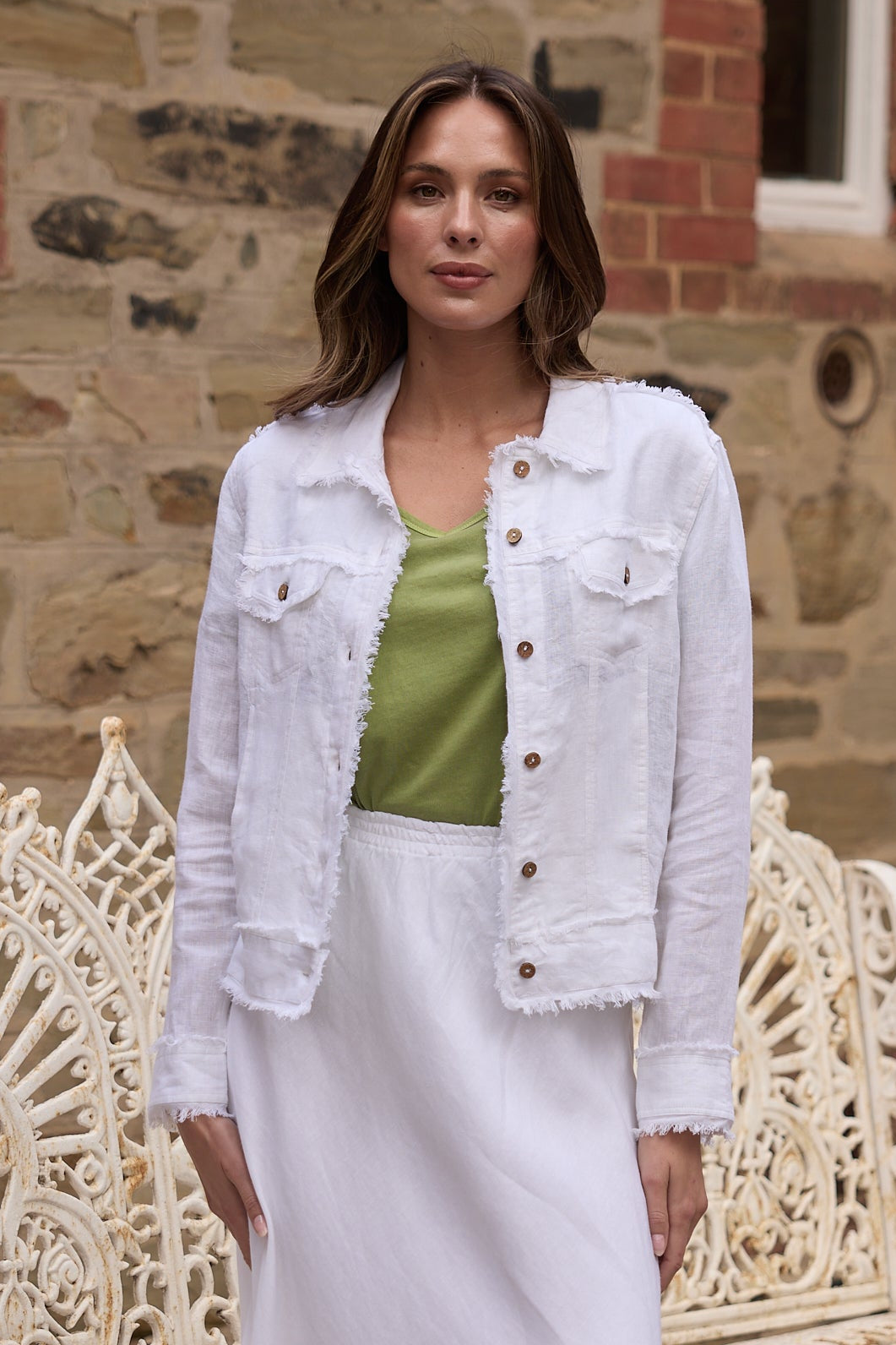 Monza Jacket - White Linen – Seasons Emporium
