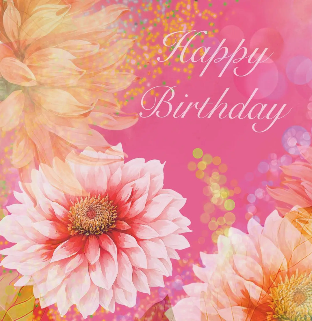 Happy Birthday Pink Floral Gift Card