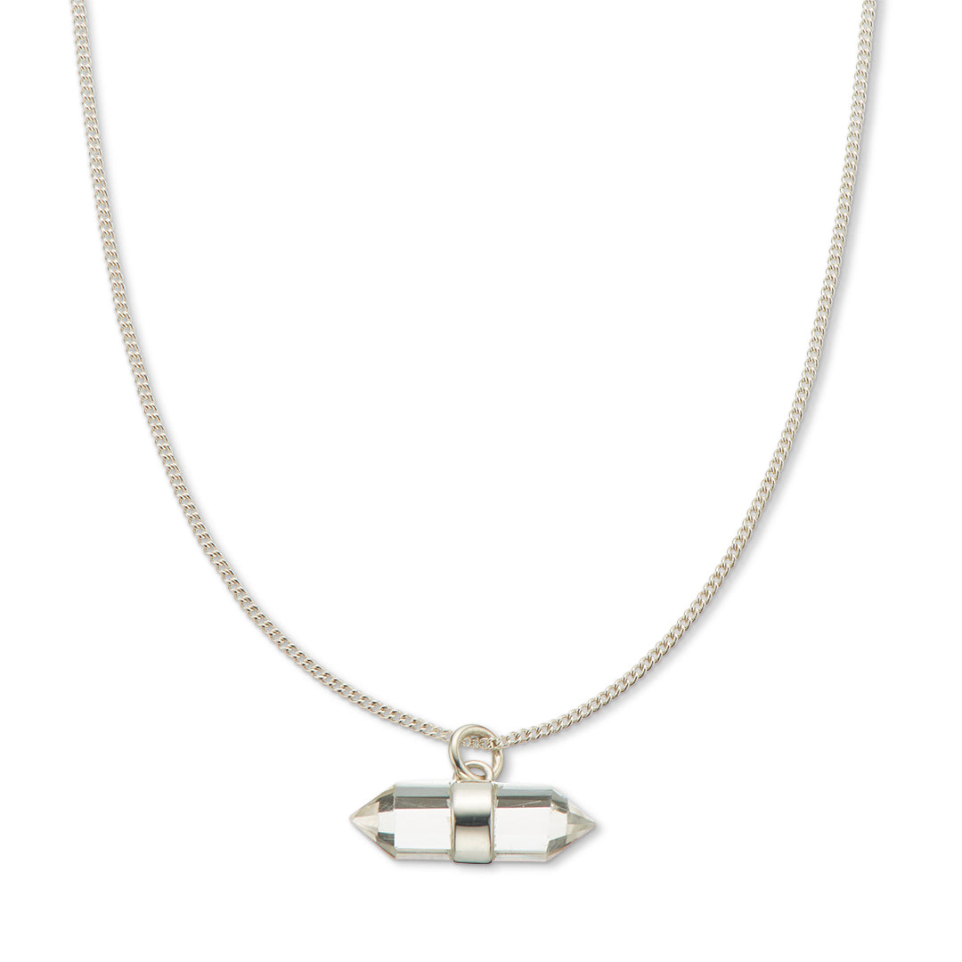 Palas Jewellery Necklace - Silver Crystal Quartz Healing