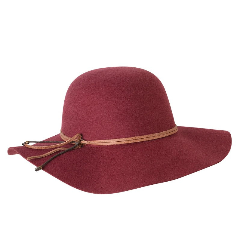 Fiona Round Floppy Hat - Burgundy