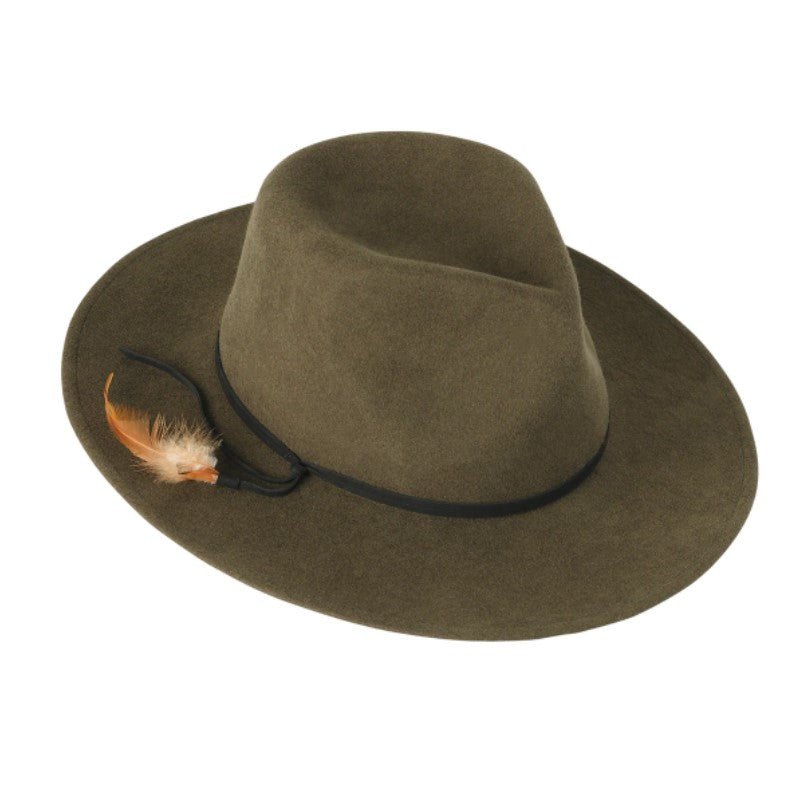 Gypsy Pinch Front Felt Hat - Moss