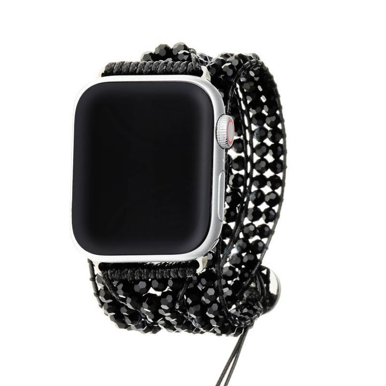 Salty Safari Apple WRAP Watch Band - Midnight Crystals (Silver Clasp)