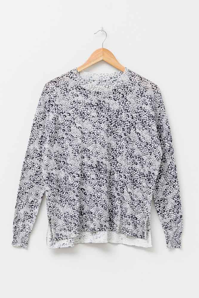 Marci Jumper Grey Leopard