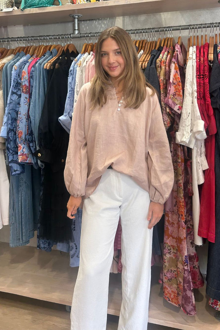 Blouson Sleeve Top - Farrow Linen