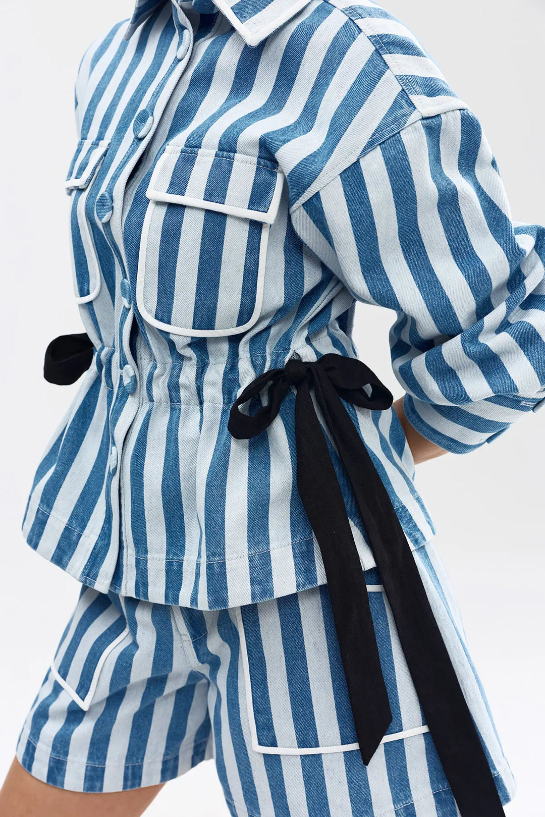 Darcey Jacket - Powder Denim Stripe