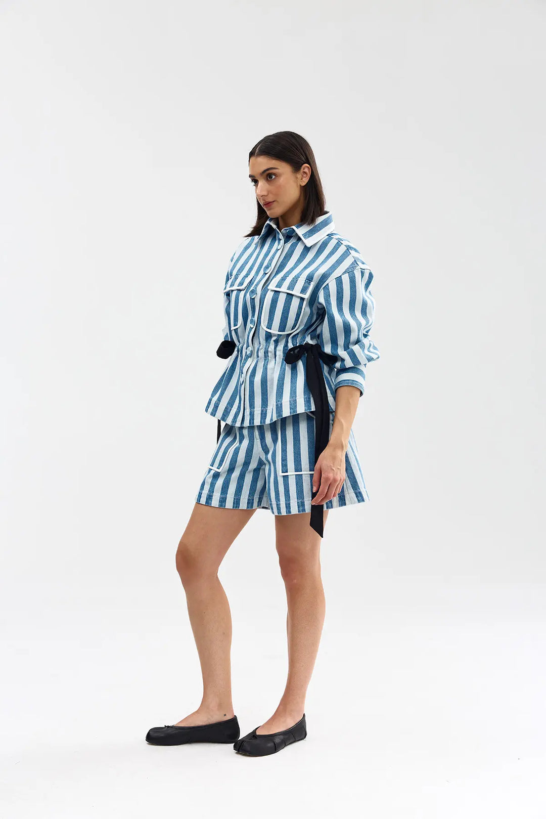 Darcey Jacket - Powder Denim Stripe