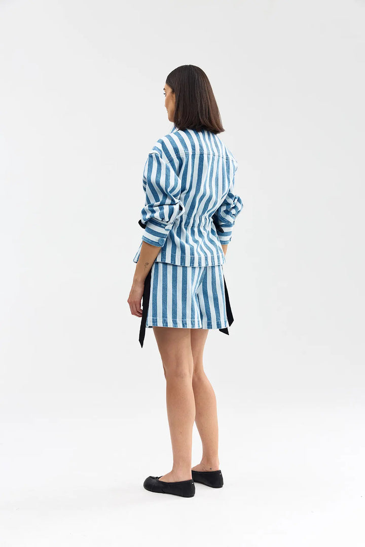 Darcey Jacket - Powder Denim Stripe