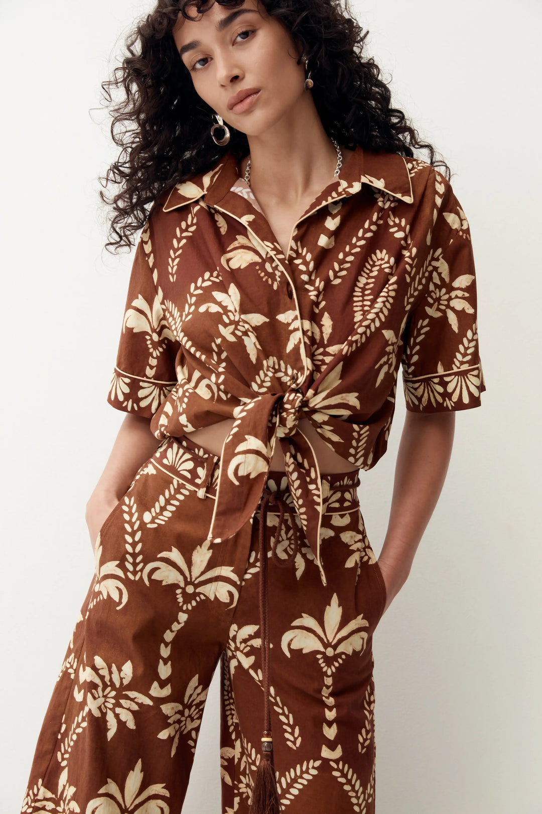 Mos The Label Deia Tie Front Shirt