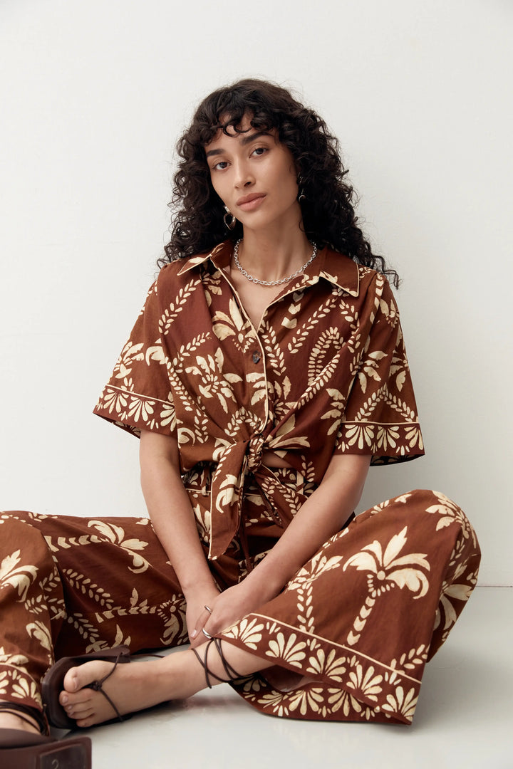 Mos The Label Deia Tie Front Shirt