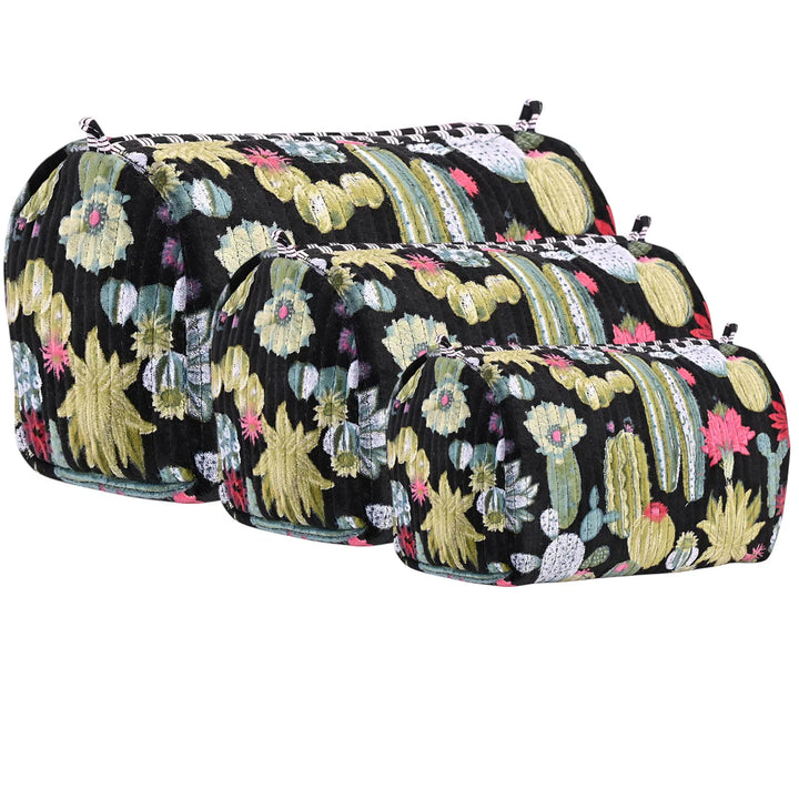 Cactus Velvet 3 Piece Travel Set - Black