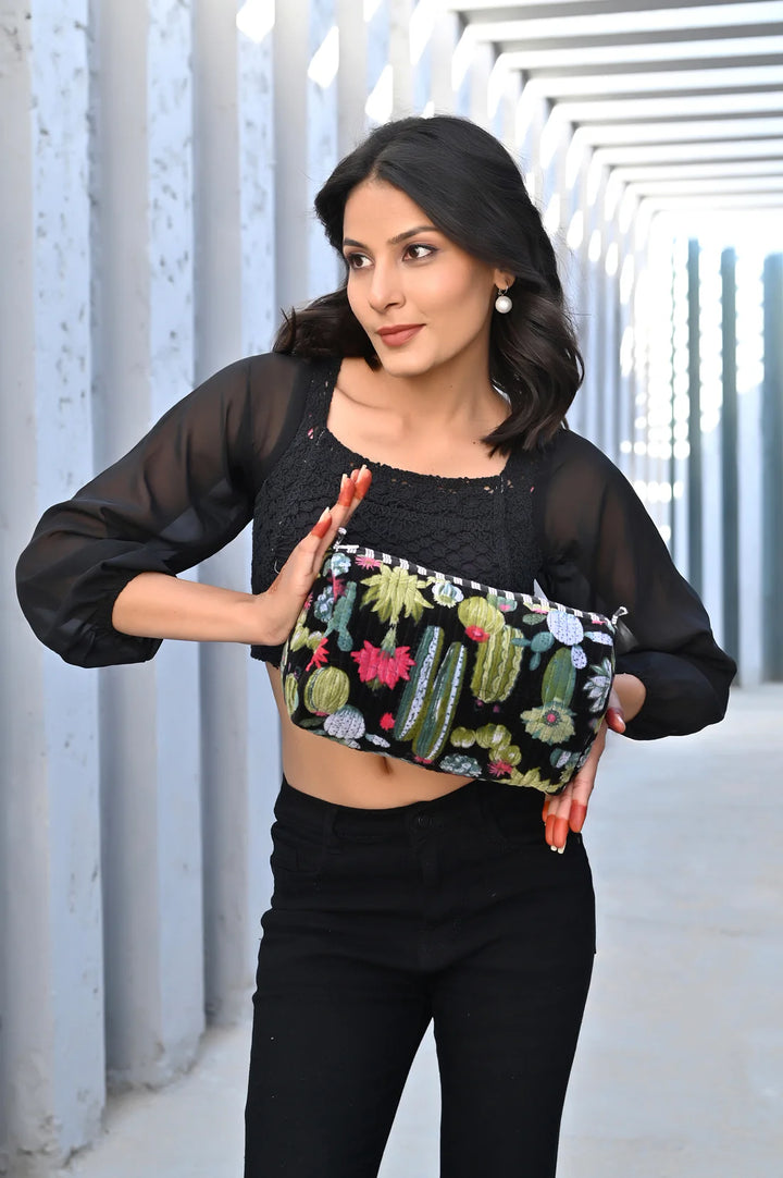 Cactus Velvet 3 Piece Travel Set - Black
