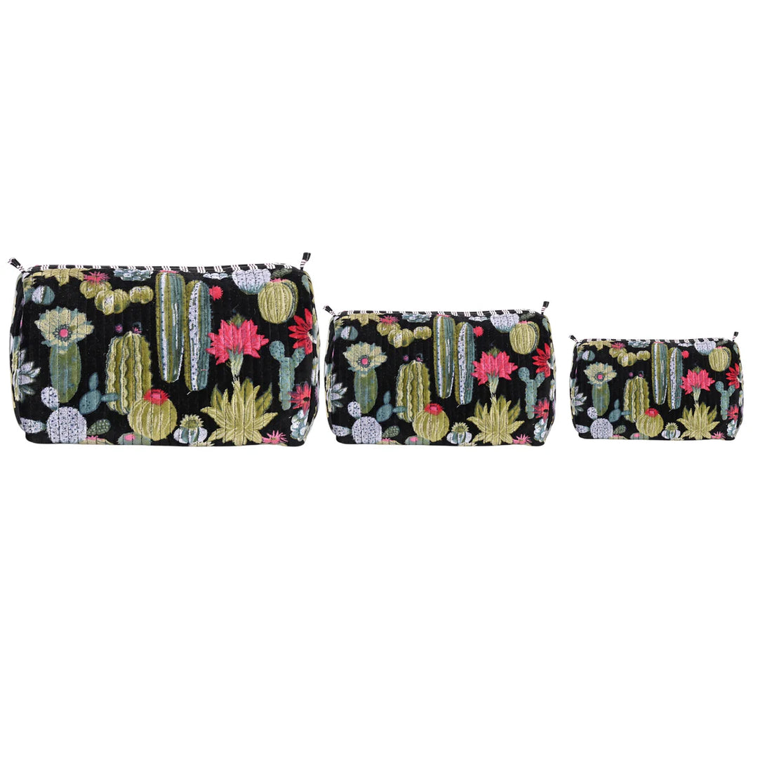 Cactus Velvet 3 Piece Travel Set - Black