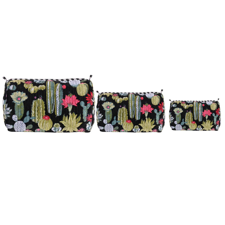 Cactus Velvet 3 Piece Travel Set - Black