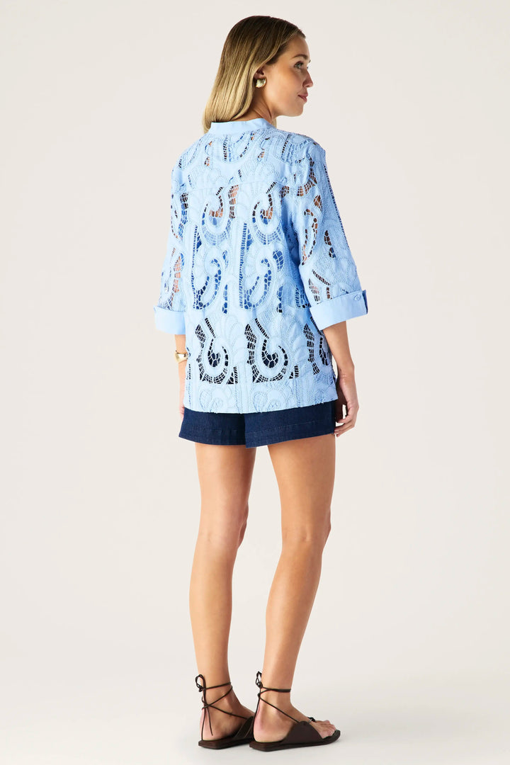 Mos The Label Marbella Tunic Top Cornflower