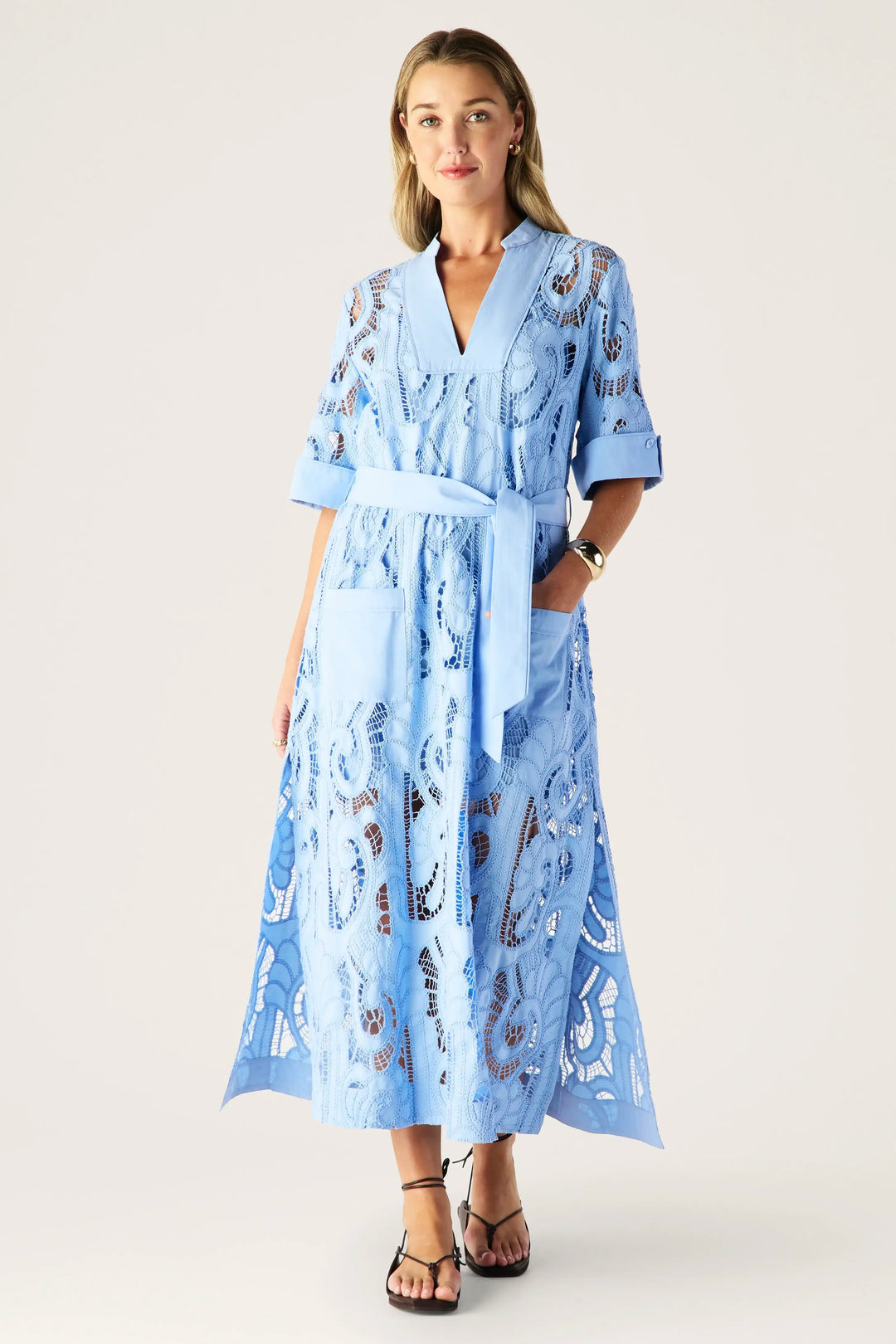MOS The Label Marbella Shirt Dress Cornflower Blue