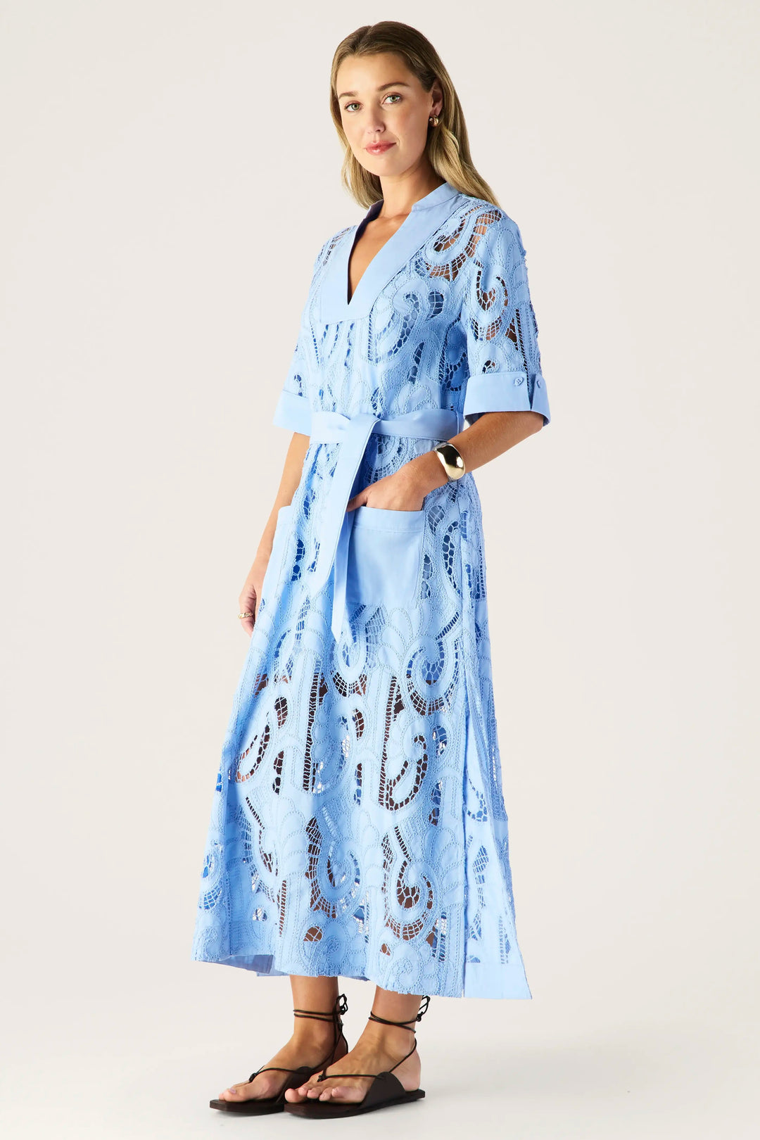 MOS The Label Marbella Shirt Dress Cornflower Blue
