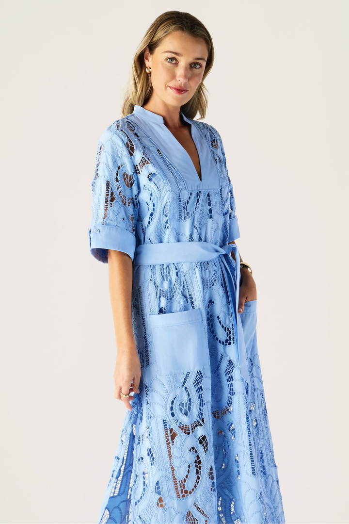 MOS The Label Marbella Shirt Dress Cornflower Blue