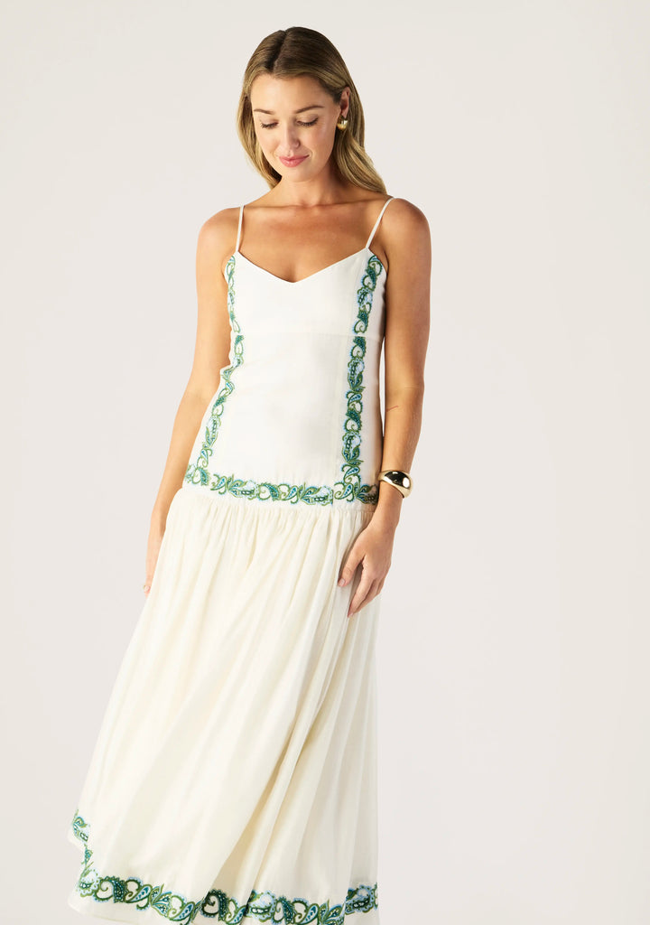 Mos the Label Porto Embroidery Strappy Dress