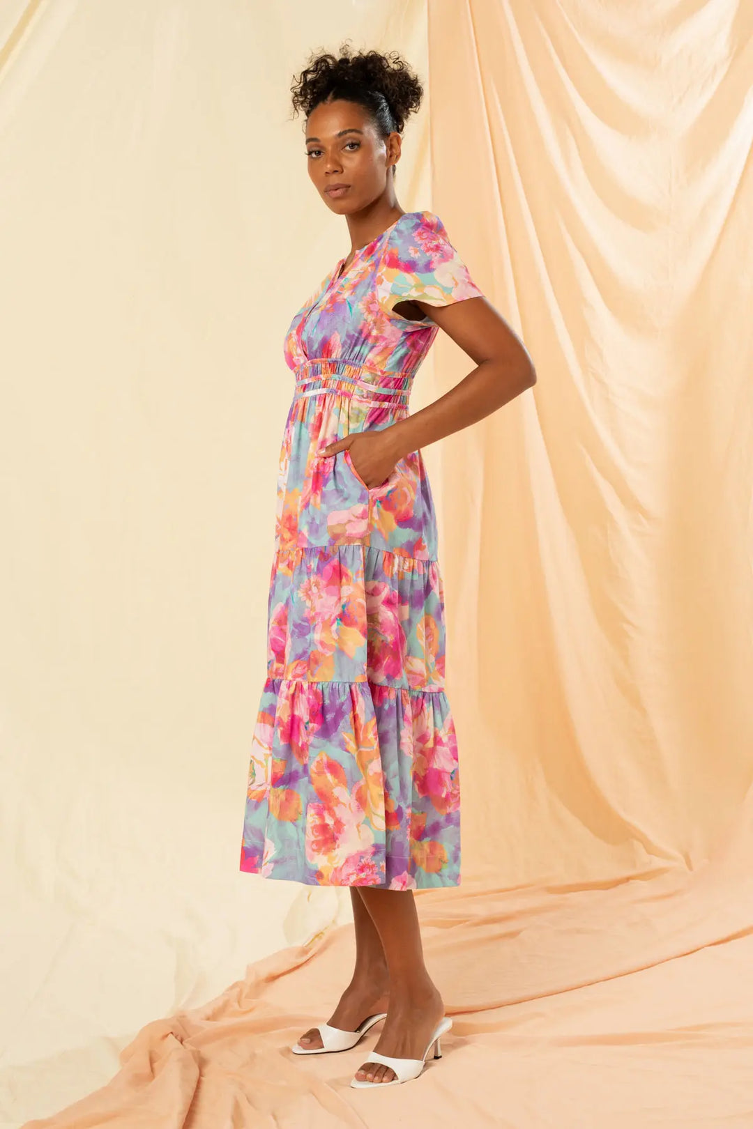 amore midi dress Amore Handwoven Chanderi Midi Dress