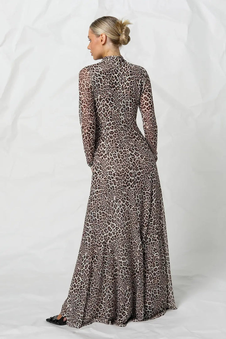 Kennedy Mesh Dress - Snow Leopard