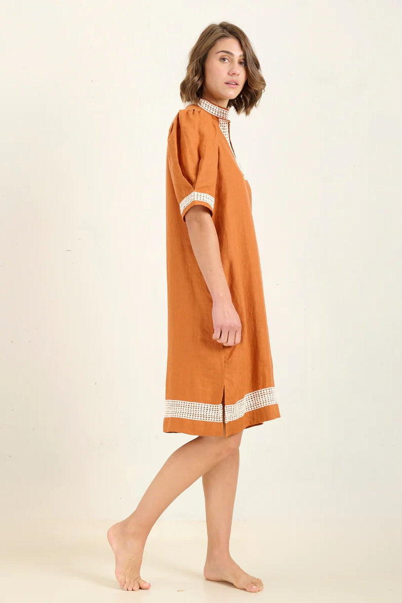 Peek Mini Dress - Russet