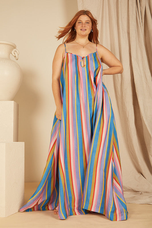 Rainbow Stripe Slip Dress – Seasons Emporium Rainbow Stripe Slip Dress – Seasons Emporium
