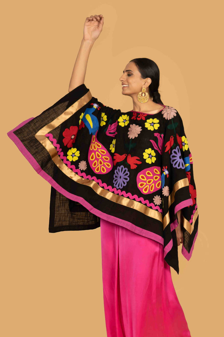 Anannasa Peacock Poncho - Brights