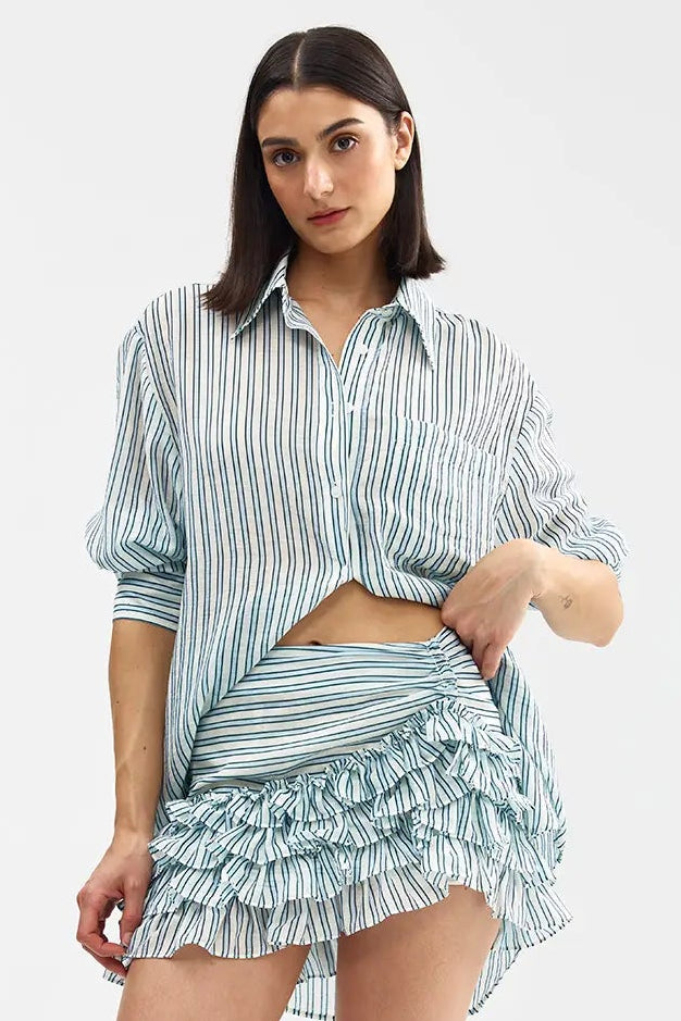 Buddy Shirt - Powder Antique Stripe