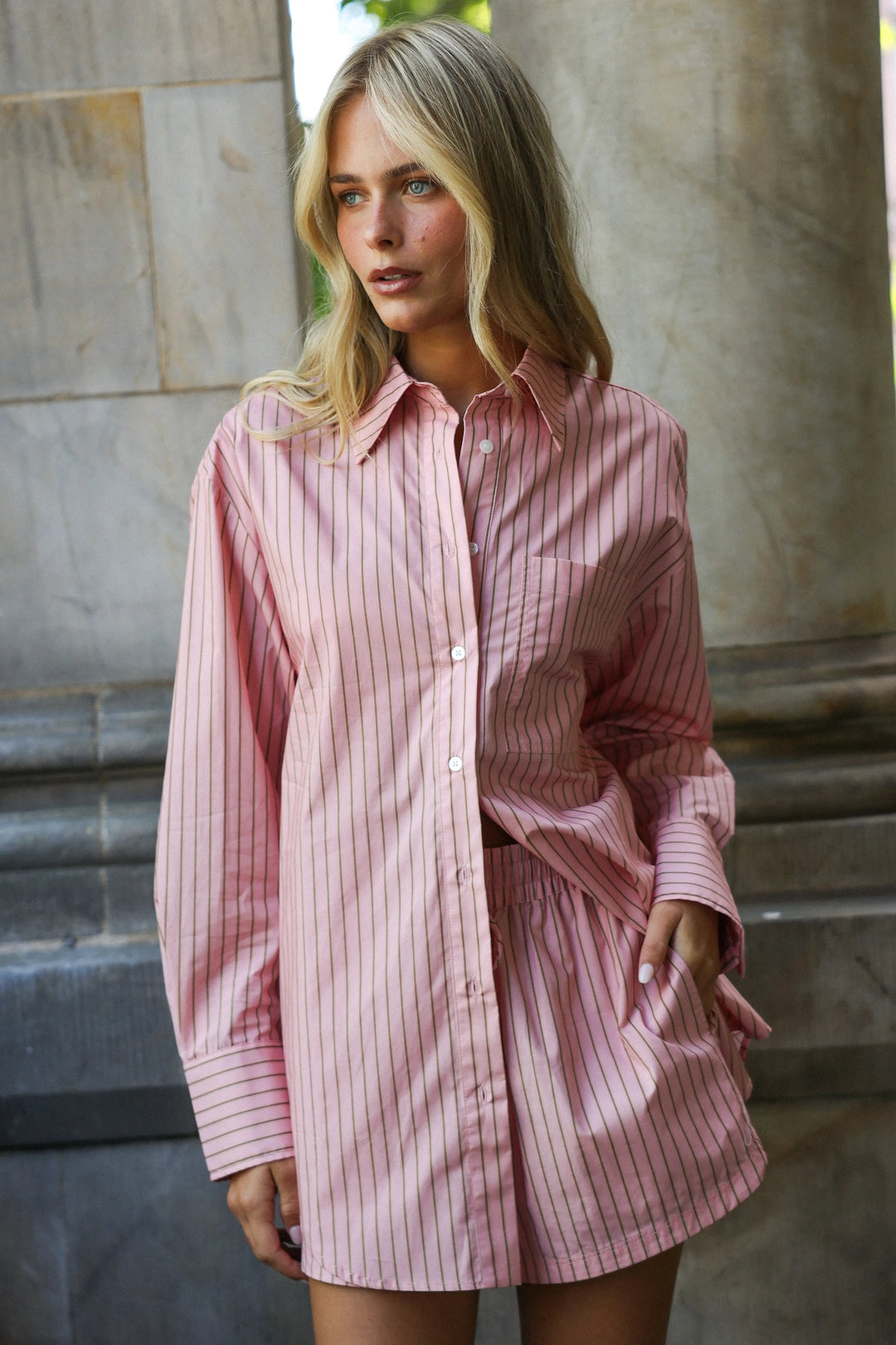 Buddy Shirt - Tea Rose Stripe