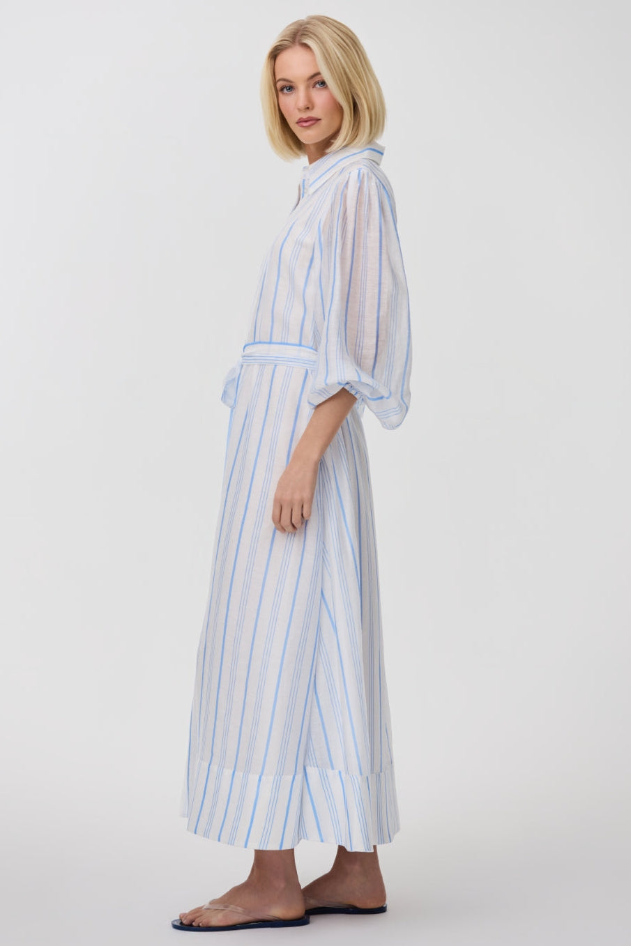 Briar Dress - Sky Antique Stripe